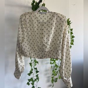 Zara Long Sleeve Keyhole Top